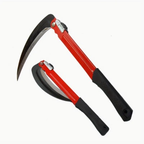 튼튼한 망간강 접이식 낫 - 41.0cm 및 51.0cm 손잡이 옵션, 날카로운 칼날로 잡초 제거와 나무 절단에 이상적인 긴 손잡이 정원 도구, 인체공학적 디자인, 휴대용 경량 구조, 내구성 강한 망간강 소재, 효율적인 절삭 각도, DIY 애호가에게 필수품